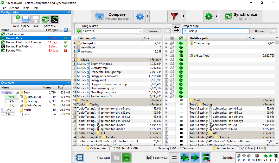 FreeFileSync screenshot